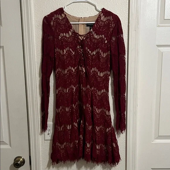 Nasty Gal Red Lace Mini Dress - Picture 6 of 11